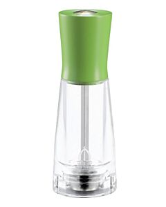 Omcan Tosca Series 15cm Beech Wood Pepper Mill with Acrylic Resin Base - Green - USA