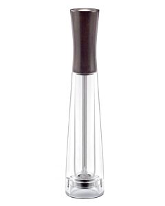Omcan Tosca Series 26cm Beech Wood Pepper Mill with Acrylic Resin Base - Dark - USA