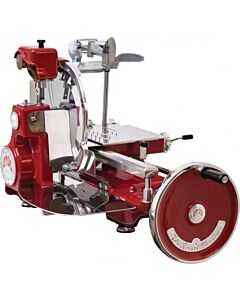Omas 12.5" Volano Historic Manual Meat Slicer with Standard Flywheel - Red