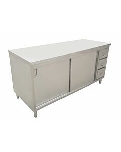 Zanduco 30" x 60" Worktable with Drawers, and Sliding Doors - CA