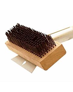 Omcan 30" Versatile Oven & Grill Brush - Heavy-Duty Horizontal Scraper - Round Steel Wire