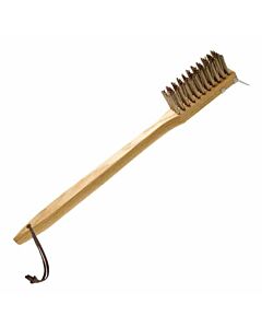 Omcan 20" Large Handled BBQ Brush with Scraper - Round Stainless Steel Wires