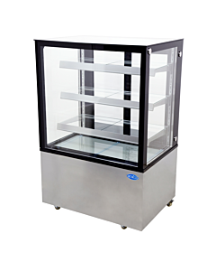 Zanduco 36" Square Glass Floor Refrigerated Display Case with 390L Capacity - 535W - USA
