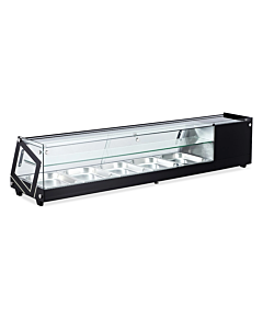 Omcan 69"/3.67 Cu. Ft. Capacity Sushi Showcase with Flat Glass