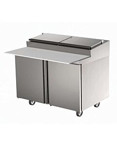 Delfield 4448RP 48" Air Over Rail Prep Table (6) 1/3 Pan Capacity 17.96 cu. Ft. - 115V/60/1