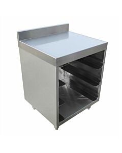 Omcan 304 Stainless Steel 18 Gauge Flat Top Glass Rack Storage Unit for 3 Racks - 23" X 24" X 33" - USA