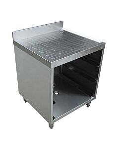 Omcan 304 Stainless Steel 18 Gauge Corrugated Top Glass Rack Storage Unit for 3 Racks - 23" X 24" X 33" - USA