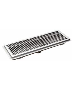 Omcan 12" X 36" Floor Trough 14 Gauge 304 Stainless Steel with Grating Bar - CA