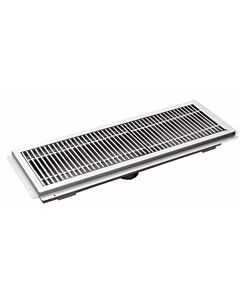 Omcan 12" X 48" Floor Trough 14 Gauge 304 Stainless Steel with Grating Bar - CA