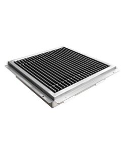 Omcan 18" X 18" Floor Trough 14 Gauge 304 Stainless Steel with Grating Bar