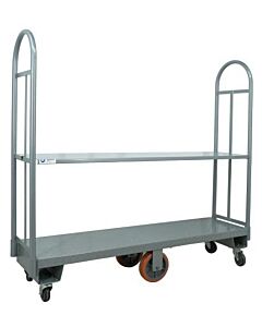 Omcan 16" x 60" Heavy-Duty U-Boat Utility Cart - 2500 lb. Capacity, Gray