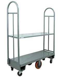 Omcan 16" x 48" Heavy-Duty U-Boat Utility Cart - 2000 lb. Capacity, Gray