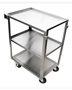 Omcan 27.5" 18 Gauge 304 Stainless Steel Welded Utility Cart - 16 3/4" X 27 5/8" X 33" - CA