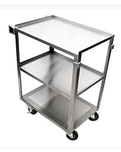 Omcan 39.5" 18 Gauge 304 Stainless Steel Welded Utility Cart - 22 3/8" X 39 1/4" X 37 1/4" - CA
