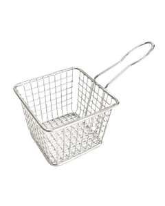 Omcan 4" x 3" x 3" Stainless Steel Mini Serving Basket - Rectangular