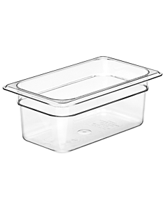 Cambro 44CW135 Food Pan 2.7 QT. - Camwear - Polycarbonate - Clear - 1/4 Size - USA