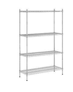Zanduco 24" x 48" x 72" Heavy Duty Commercial Chrome Shelf Set Shelves & Posts With Levelers - NSF