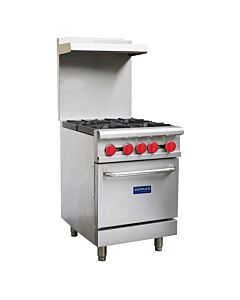 Zanduco 24" Commercial Range Oven 4 Burners – Liquid Propane - 151,000 BTU - CA