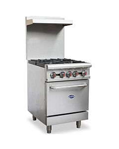 Zanduco 24" Commercial Range Oven 4 Burners – Natural Gas - 151,000 BTU