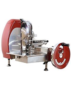 Omas Volano S37 14.5" Manual Meat Slicer with Standard Flywheel - Red