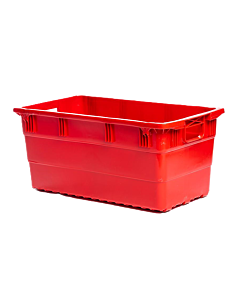 Omcan 28″ x 15″ x 12.5″ Polyethylene Bus Box with Open Handles - Red