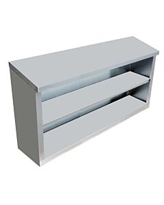 Zanduco Stainless Steel Open Wall Cabinet with Sloping Top 15" X 48" X 32.5" - USA