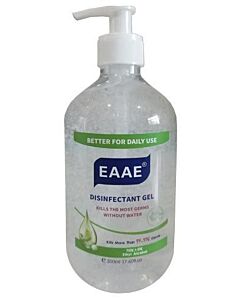 Omcan Hand Sanitizer with 75% Alcohol 500 ml Clear Bottle with Pump