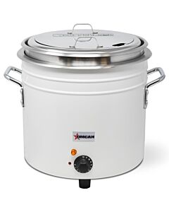 Omcan 11 qt White Retro Soup Warmer/Rethermalizer - 120V, 1400W - USA