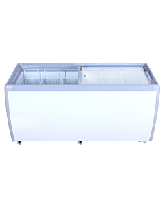 Zanduco 71" Ice Cream Freezer with Flat Glass Top - USA