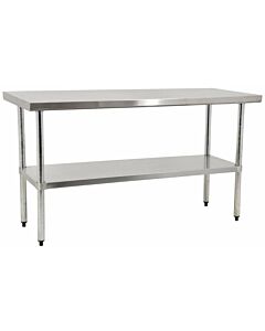 Zanduco Stainless Steel Worktable 24" X 48" with undershelf - Heavy-Duty - CA
