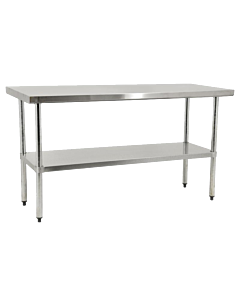 Zanduco Stainless Steel Worktable 30" X 48" with undershelf - Heavy-Duty - CA