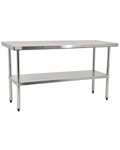 Zanduco Stainless Steel Worktable 30" X 72" with undershelf - Standard - CA
