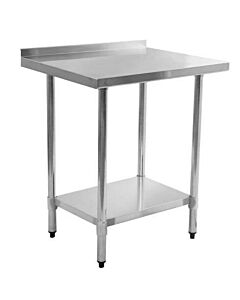 Zanduco Stainless Steel Worktable 30" X 30" with 4" Backsplash and Undershelf - Standard - CA