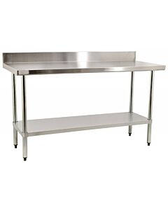Zanduco Stainless Steel Worktable 30" X 60" with 4" Backsplash and Undershelf - Standard - USA