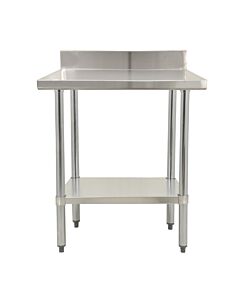 Zanduco Stainless Steel Worktable 24" X 24" with 4" Backsplash and Undershelf - Heavy-Duty - CA