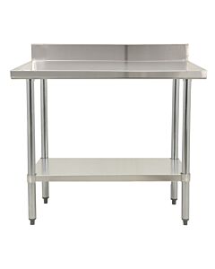 Zanduco Stainless Steel Worktable 24" X 30" with 4" Backsplash and Undershelf - Heavy-Duty - CA