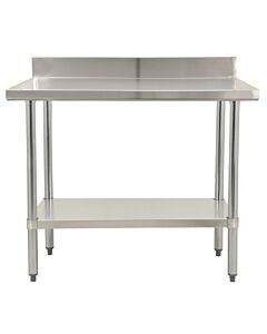 Zanduco Stainless Steel Worktable 24" X 36" with 4" Backsplash and Undershelf - Heavy-Duty - CA
