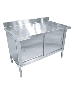 Zanduco 30" Depth Worktable Cabinet with 4" Backsplash - Flush Edge
