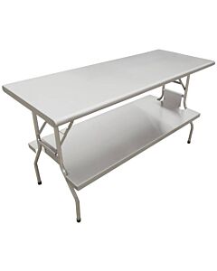Zanduco 30" Stainless Steel Folding Table with Undershelf