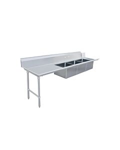 Zanduco 120" Left Side Soiled Dish Table with Three Sinks