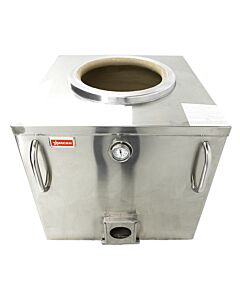 Omcan 28" x 30" Square Drum Stainless Steel Charcoal Tandoor Oven