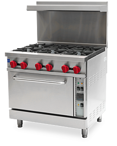 Omcan 6 Burner 36" Commercial Range with Convection Oven Natural Gas - 211,000 BTU - CA