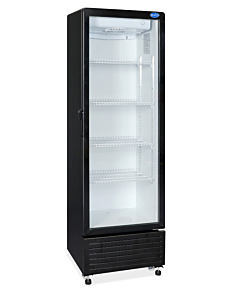 Zanduco 23" Single Glass Door Black Refrigerated Showcase with 285L Capacity - 110V, 150W