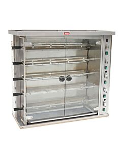 Omcan 47" Natural Gas Rotisserie with 5 Spits for 20 Chickens - 105,000 BTU - CA