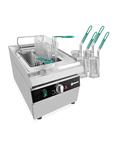 Omcan Pasta Cooker Single Tank 9L Capacity with 4 Round Baskets / 2 Square Baskets - 240V/60HZ/1