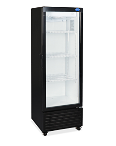 Zanduco 16.5" Single Glass Door Black Refrigerated Showcase with 140L Capacity - 110V, 130W