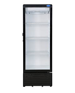 Zanduco 21" Single Glass Door Black Refrigerated Showcase with 217L Capacity - 110V, 130W