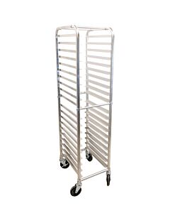 Omcan 20 Pan End Load Steam Table Pan Rack Curved Top Aluminum with Casters - CA