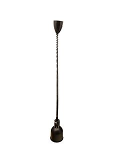 Omcan Heat Lamp Ceiling Mount 30" - 80" Retractable Cord Black Dome Shade 250W - 120V/60/1