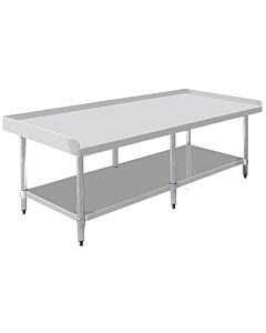 Zanduco 30″ x 72″ Stainless Steel Equipment Stand with Stainless Steel Undershelf and 6 Legs - CA